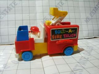 Vintage Tomy Japan Toy 70s Fold - A - Firetruck Folding Bucket Ladder Fire Truck