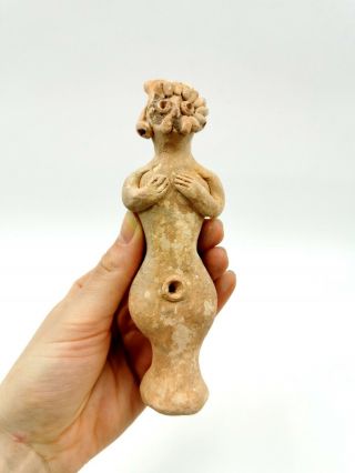 Syro Hitite Ca.  2000 Bc Terracotta Standing Female Fertility Idol - R161