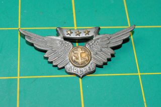 Ww2 Wwii Navy Air Crew Wings 3 Combat Stars H And H Hallmark 02 - 058