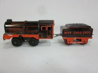 W99 Choo - Choo Wind Up Tinplate Train Set Us Zone Germany
