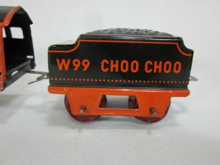 W99 Choo - Choo Wind Up Tinplate Train Set US Zone Germany 3