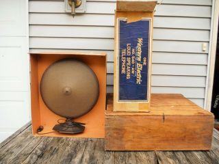 Vintage Western Electric No.  540 - Aw Loud Speaking Telephone Speaker W/ Box Crate