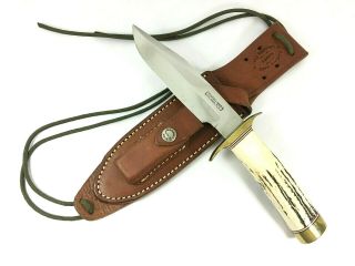 Randall Fixed Blade Stag Handle Bowie Knife Usa,  Sheath,  Stone Vintage 2856 - Oss