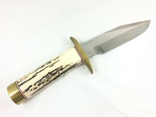 Randall Fixed Blade STAG Handle Bowie Knife USA,  Sheath,  Stone Vintage 2856 - OSS 4