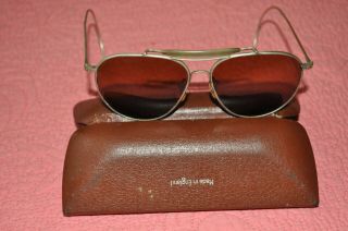 Ex/rare Orig Wwii " Usaaf Aviator Sun Glasses W/case " Hall Marked/england