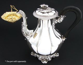 Elegant Antique French 18k Gold on Sterling Silver Vermeil Tea Leaf Strainer 6