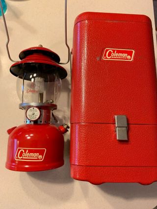 Vintage Coleman 200a Lantern And Steel Case Paint And Decal 6 - 71
