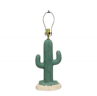 Mid - Century Ceramic Cactus Table Lamp,  Vintage Table Lamp