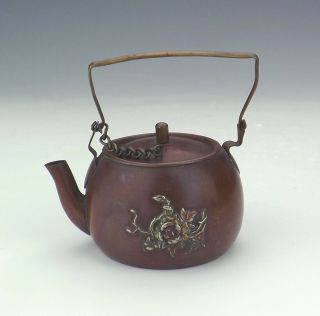 Antique Japanese Copper Miniature Tea Pot Formed Inkwell