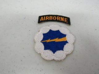 Wwii Us Army 9th Airborne Ghost Division Patch With Tab.