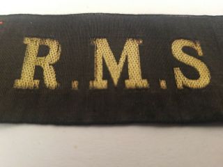 Rare Cap Hat Tally Ribbon RMS R.  M.  S.  Carmania Ship Cunard WWI 1918 3