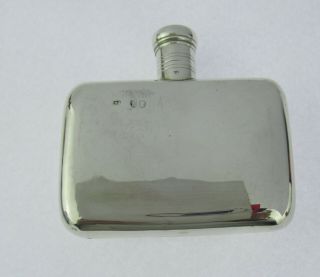 Small 4oz Victorian Silver Plain Square Hip Flask,  Thomas Johnson,  London 1880