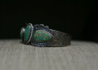 Vintage Harvey Era Navajo Sterling Silver Cerrillos Turquoise Cuff Bracelet 7