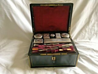 Exceptional Fine Napoleon Iii Vanity Jewellery Box,  In Ebony With Full Contents.