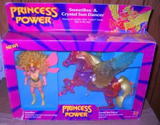 3028 Nib Vintage Mattel Princess Of Power Sweetbee & Crystal Sun Dancer Set