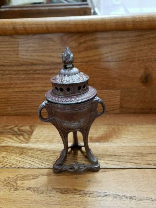 Vintage France Depose Metal Incense Burner Pot Approx 6.  25  H