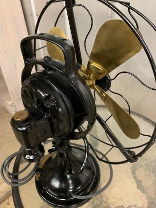 Vtg Antique GE General Electric 75423 AOU Brass Blade Fan 3 Speed Oscillating 6
