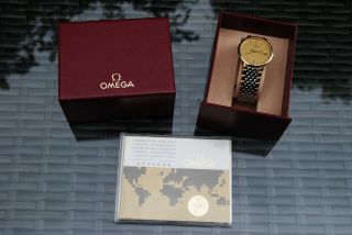 Vintage Men ' s Omega Two - Tone Gold Plated Dress Watch GWO Boxed 10
