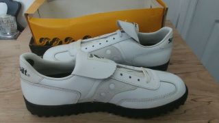 Vintage 80s Spot Bilt Mens 10 M Classic Coach Ripple Sole Leather Athletic Shoes