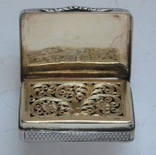 Lg.  1835 Nathaniel Mills Sterling Silver Vinaigrette Box - for Repair AS - IS 3