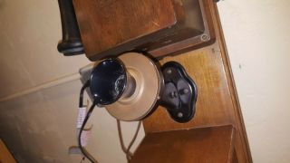 Antique Northern Electric Wooden push button Wall Phone Telephone very rare 5