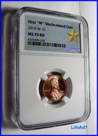 2019 W Ngc Ms70 Very Rare Lincoln Cent Uncirculated West Point Star Label