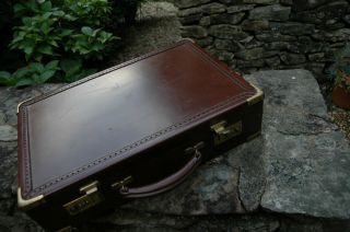 Vintage Dunhill Executive Brown Attache Briefcase Made In England