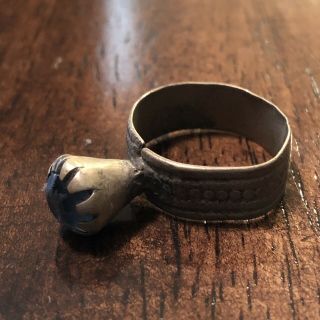 Antique Medieval Style Ring With Blue Stone European Old Artifact Type Jewelry