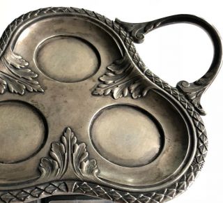 RUSSIA,  ANTIQUE,  Russian Imperial 84 SILVER,  Spice Tray or Set to 3 KHLEBNIKOV 5
