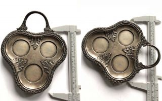 RUSSIA,  ANTIQUE,  Russian Imperial 84 SILVER,  Spice Tray or Set to 3 KHLEBNIKOV 6