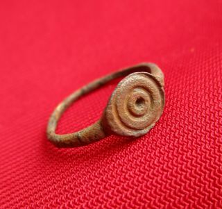 Evil Eye - Ancient Celtic Bronze Amulet Ring - Circa 200 Bc