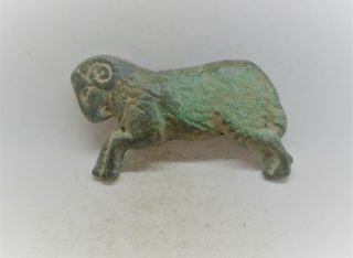 Museum Quality Ancient Persian Bronze Leeping Ram Statuette 500 - 400bc