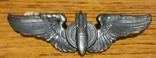 Wwii Sterling Silver Us Army Air Corps Bombardier Clutchback Wings 3 " 18 Grams