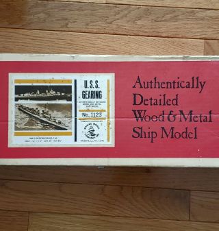 Marine Model Company U.  S.  S Gearing Wwii Vintage Wooden/metal Ship Kit - No.  1123