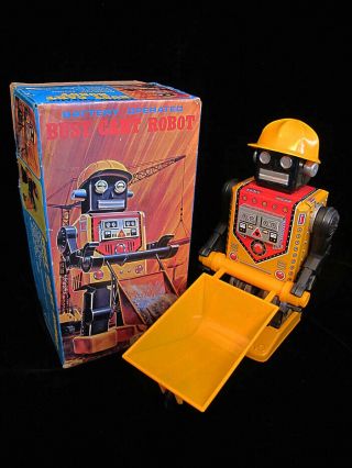 Vintage Busy Cart Robot Japan Toy With Box