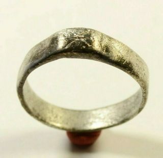 Intact Massive Silver Roman Ring With Star On Bezel 5.  12 Grams - Wearable