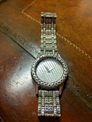 John Hardy Large Watch Sterling Silver Rare Deployment Clasp