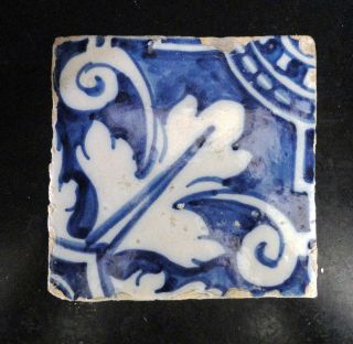 17th/18th Century Tile,  Delft/english Blue And White Tile (2)