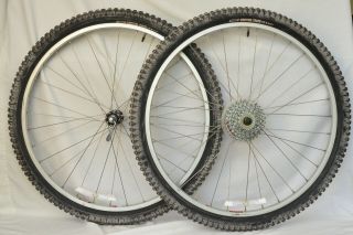 26 " Vintage Mtb Wheel Set Deore Lx Fh - M560 Trek Single Track Pro 32h Bike Wheels