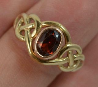 Clogau 9ct Gold & Garnet Ladies Celtic Ring D0283