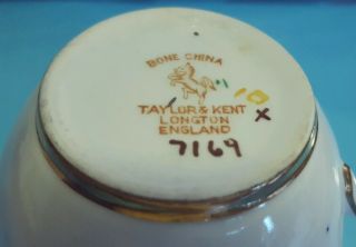 Taylor& Kent Bone China Tea Cup and Saucer with gold trim. 5