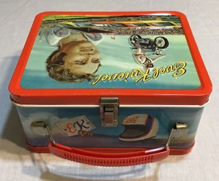 Vintage Evel Knievel 1974 Aladdin Industries Metal Lunch Box With Thermos C - 9 3