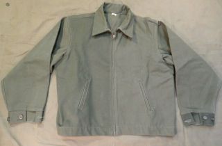 Wwii U.  S.  Army,  U.  S.  Military Olive Drab Canvas Waist Length Jacket,  Size Large