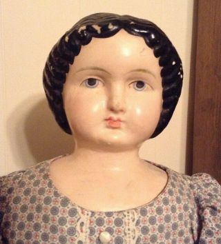 Antique German Paper Mache Doll 25 Inches Tall