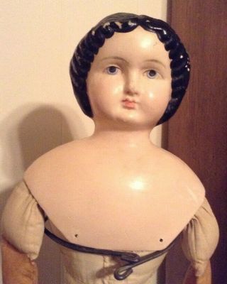 Antique German Paper Mache Doll 25 Inches Tall 7