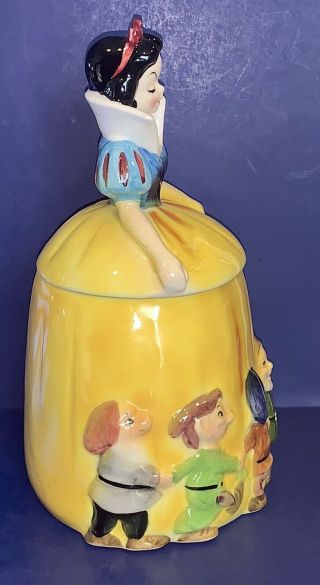 RARE VINTAGE 1964 ENESCO SNOW WHITE 7 DWARFS WALT DISNEY PRODUCTIONS COOKIE JAR 3