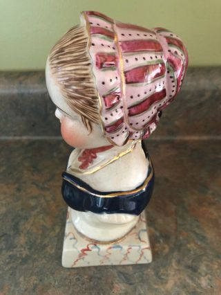 Vintage Head Bust Of Young Lady 8” 3