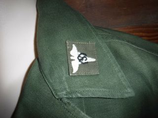 VINTAGE POST WWII US ARMY 8TH ARMY OG - 107 COTTON SATEEN SHIRT S MADE IN USA L@@K 4