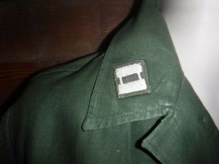 VINTAGE POST WWII US ARMY 8TH ARMY OG - 107 COTTON SATEEN SHIRT S MADE IN USA L@@K 5