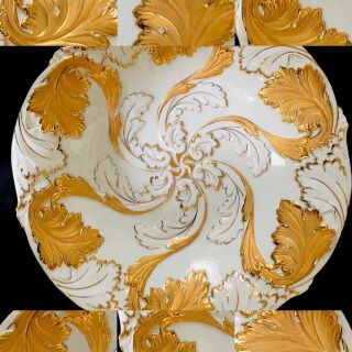 Antique Meissen Porcelain Rococo Heavy Gold Gilded